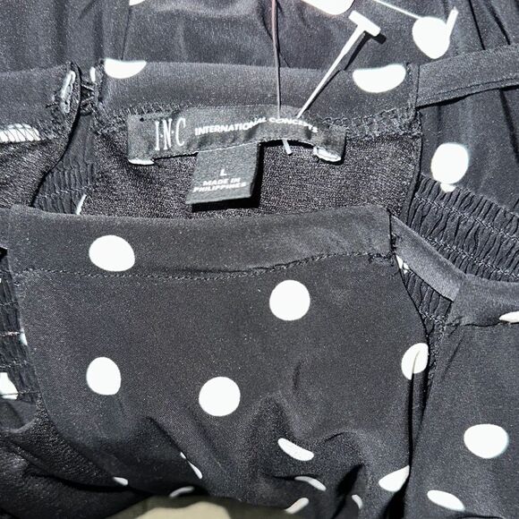 INC. Polka Dot Sleeveless Black/White Dress Size Large - Picture 10 of 11